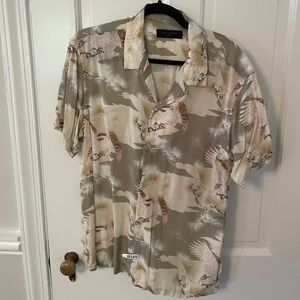 All Saints Graphic Short Sleeve Button Down